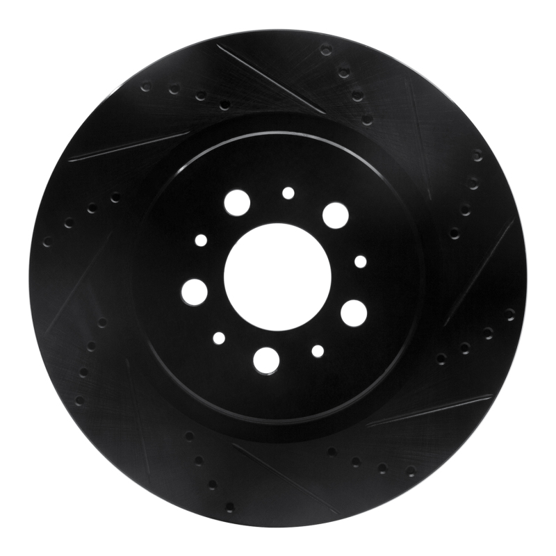 Volvo V70 Brake Rotor (1) - Rear Right - R1 Concepts - Drilled & Slotted - Black - `04-`07 Volvo V70 Brake Rotor (1) - Rear Right - R1 Concepts - Drilled & Slotted - Black - `04-`07